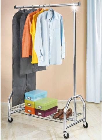 Wenko Kapstok Staande kapstok professional verchroomd met groot glitternet schoenenplateau(1 stuk )