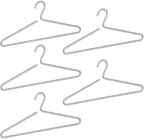 Wenko Kleerhanger Lux Aluminium, 42 cm(set, 5 delig )