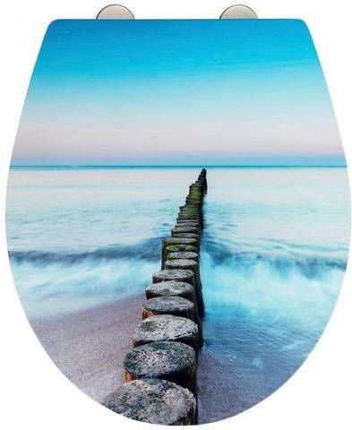 Wenko Toiletzitting Alba met reliëf Duroplast, met soft closemechanisme(1 stuk )