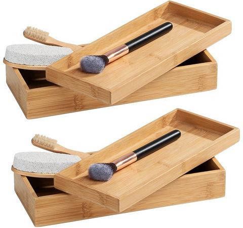 Wenko Voorraadblik Terra met deksel, van bamboe(set, 2 stuks )