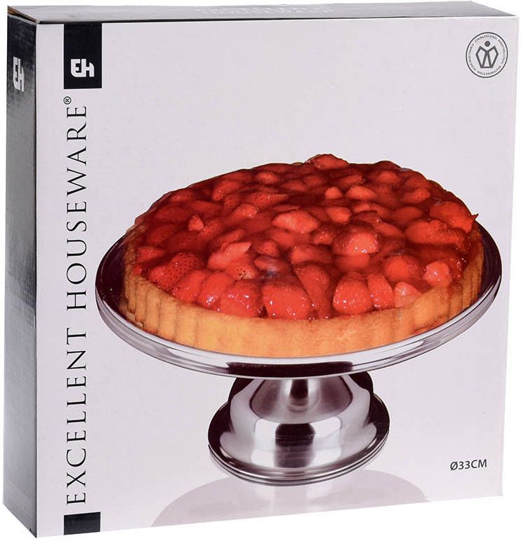 Excellent Houseware Rvs Gebakjes/taartplateau 33 X 14 Cm Taartplateaus