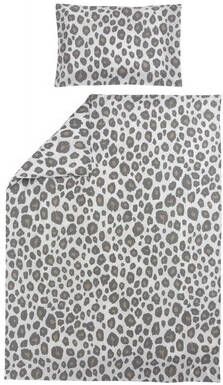 Meyco katoenen ledikant dekbedovertrek + kussensloop Panter neutral(dekbedovertrek 100x135 cm )