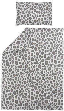 Meyco katoenen leidkant dekbedovertrek + kussensloop Panter neutral(dekbedovertrek 120x150 cm )