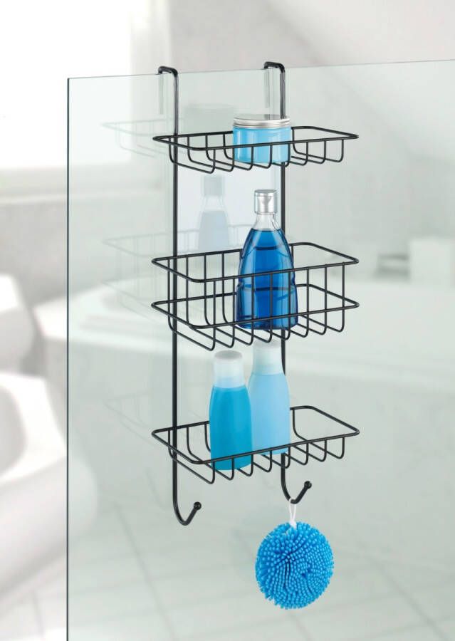 Wenko Revigo doucherek 3 laags zwart mat