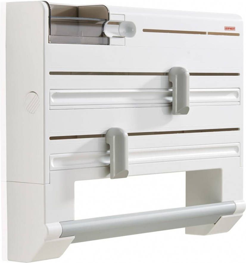 Leifheit Wandrolhouder Parat Plus inclusief tesafilm dispenser en kleine onderdelen box