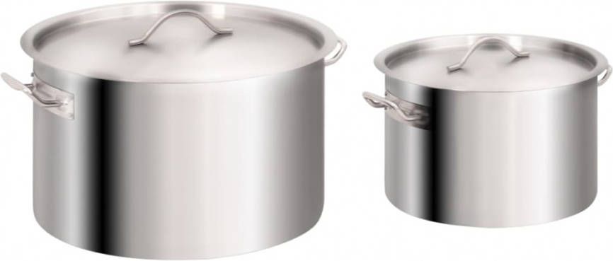vidaXL 2 delige Kookpannenset 44/24 L roestvrij staal