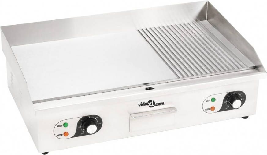 vidaXL Elektrische bakplaat 4400 W 73x51x23 cm roestvrij staal