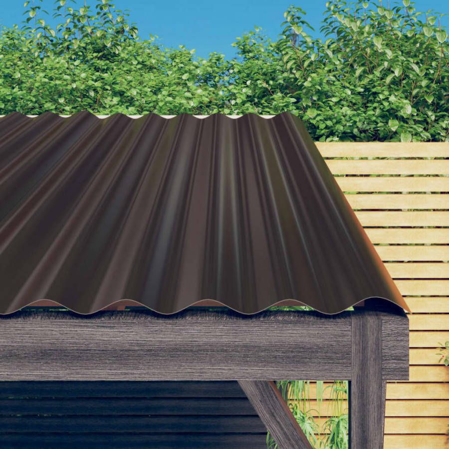 VIDAXL Dakpanelen 12 st 100x36 cm gepoedercoat staal bruin