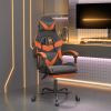 VIDAXL Gamestoel draaibaar met voetensteun kunstleer zwart en oranje online kopen