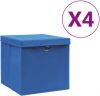 VIDAXL Opbergboxen met deksels 4 st 28x28x28 cm blauw online kopen