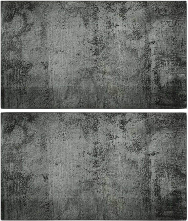 vidaXL Snijplanken 2 st met betonpatroon gehard glas