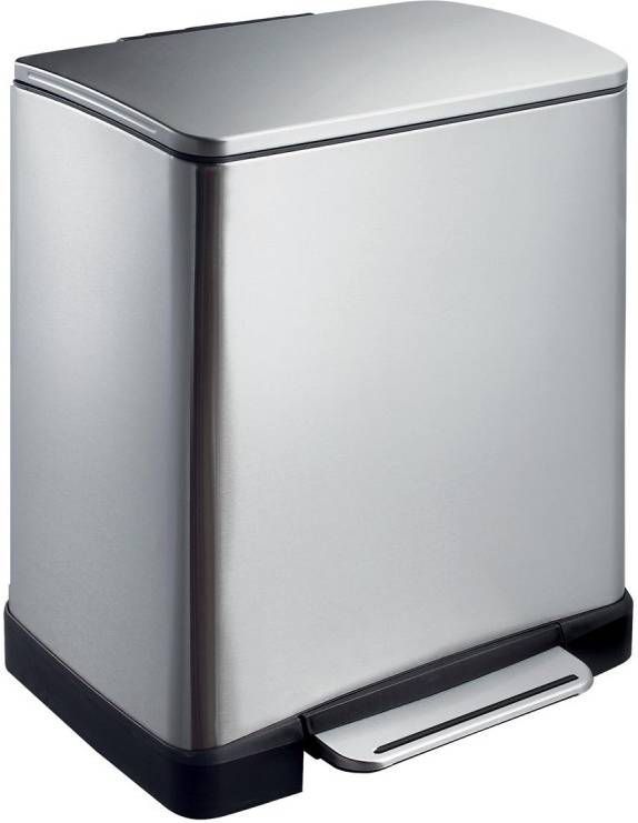 Eko pedaalemmer uit mat roestvrij staal, met kunststof binnenemmer, inhoud 20