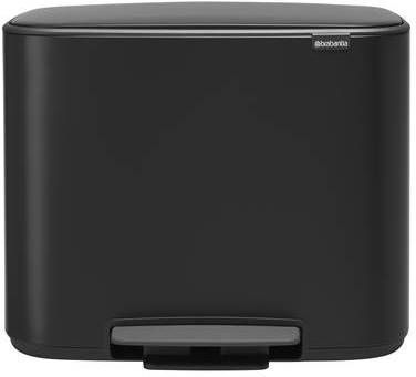 Brabantia Bo Pedaalemmer 11 + 23 Liter Met 2 Kunststof Binnenemmers Matt Black