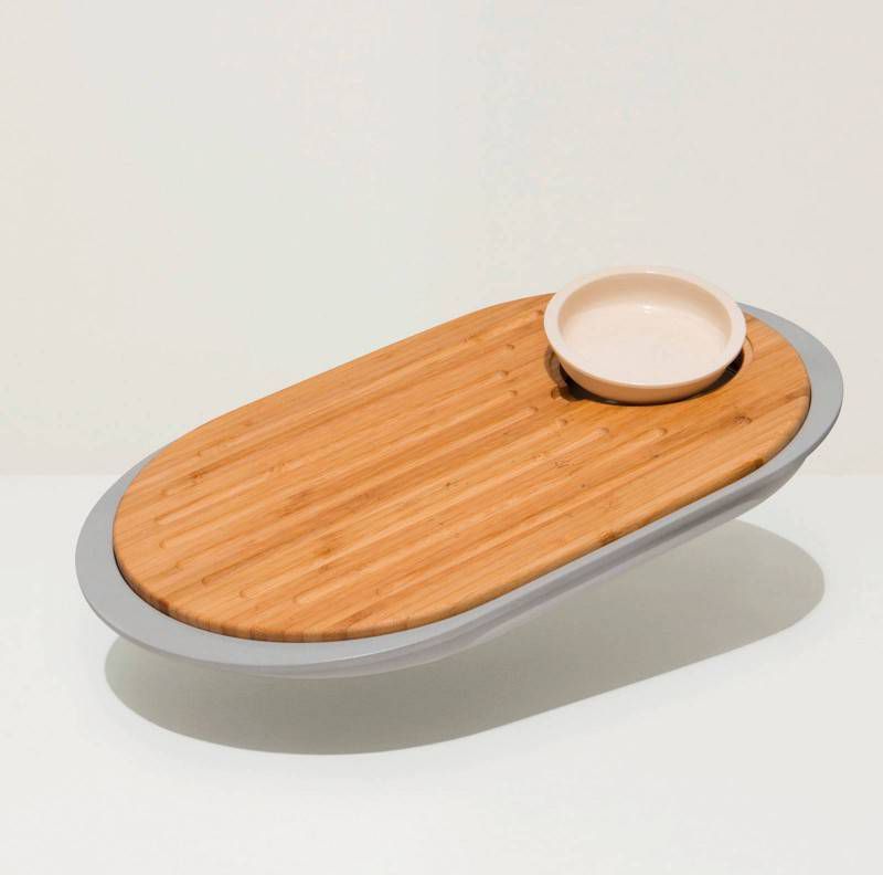 Berghoff Leo Line Bamboe Tapasplank met Schaaltje 3-delig Grijs