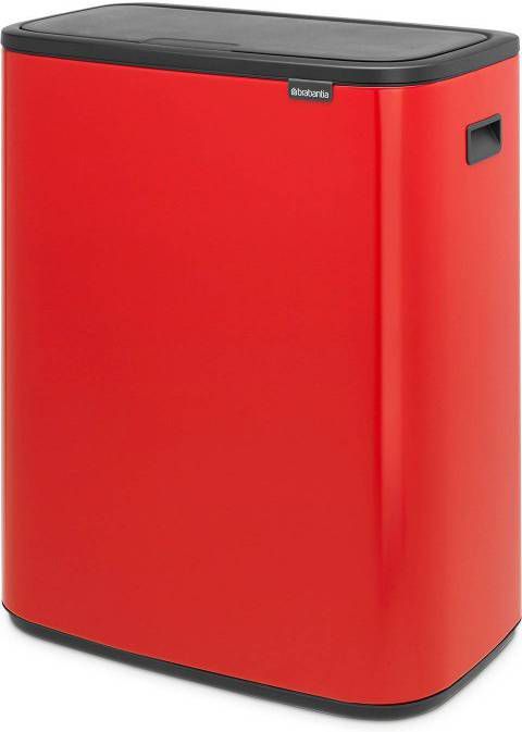 Brabantia Bo Touch Bin Afvalemmer 60 Liter Met Kunststof Binnenemmer Passion Red