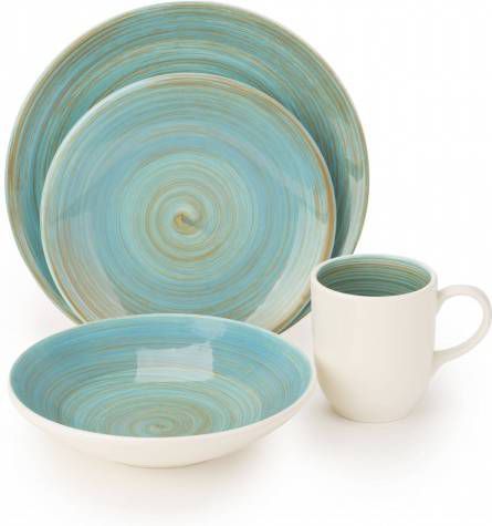 Cosy & Trendy Serviesset Turbolino Blauw 24 delig 6 Personen