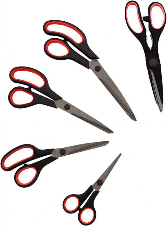 KLiNGEL 5 delige scharenset Zwart/Zilverkleur