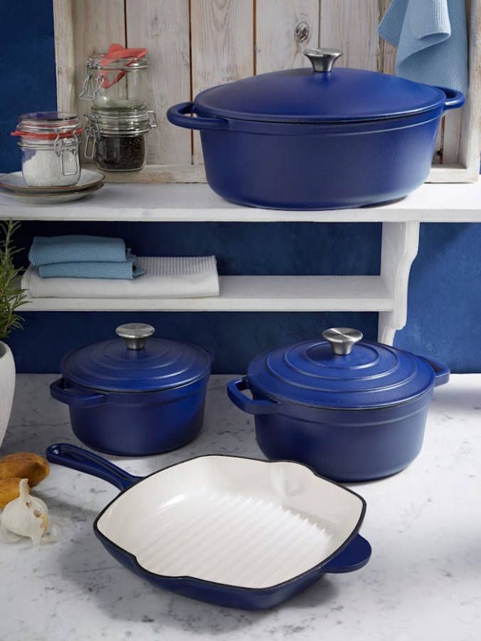 GSW Gietijzeren braadpan Blue Magic Blauw/Crème