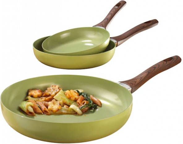 HSP Hanseshopping 3 delige pannenset Ceraflon Avocado Groen