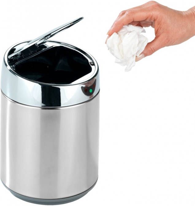 Wenko Afvalemmertje Senso Zilverkleur