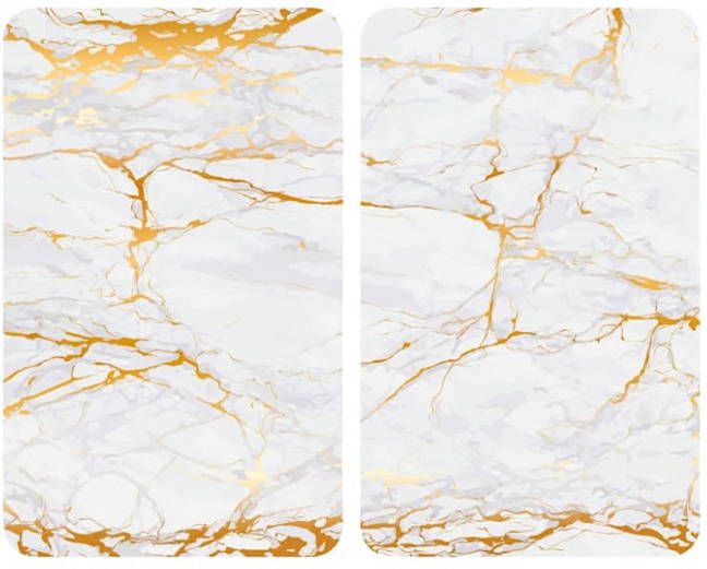 Wenko Kookplaatdeksel Universal Marmor Gold voor alle soorten kachels(set, 2 delig )
