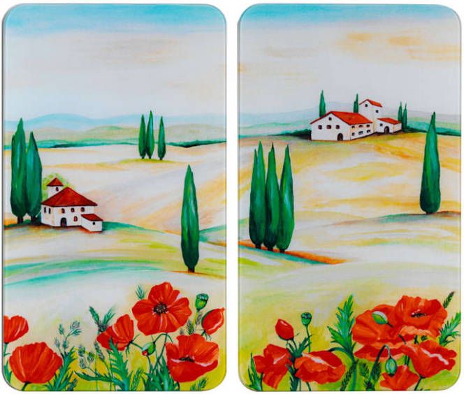 Wenko Kookplaatdeksel Toscana van gehard glas (set, 2 delig )