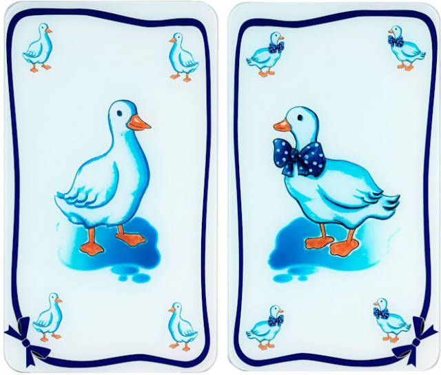 Wenko Set van 2 afdekplaten Ganzen Wit