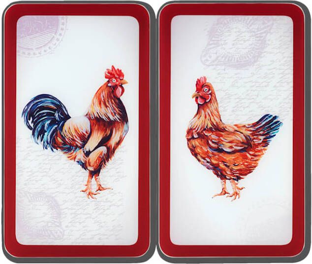 Wenko Set van 2 afdekplaten Kip en Haan Multicolor