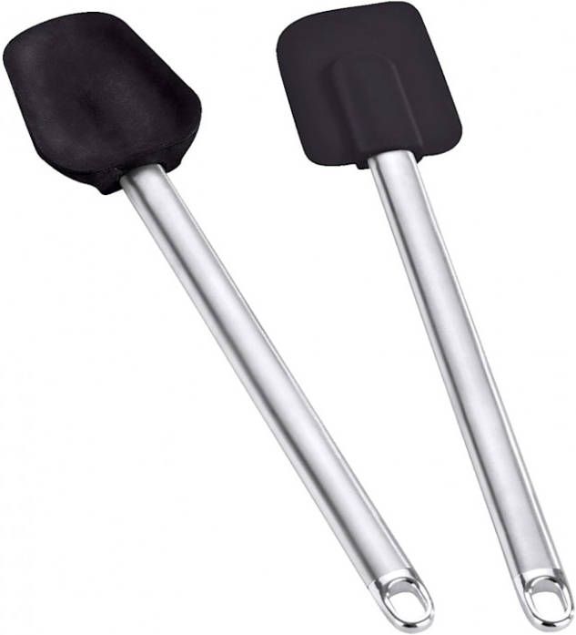 Wenko Set van 2 spatels Zilverkleur/Zwart