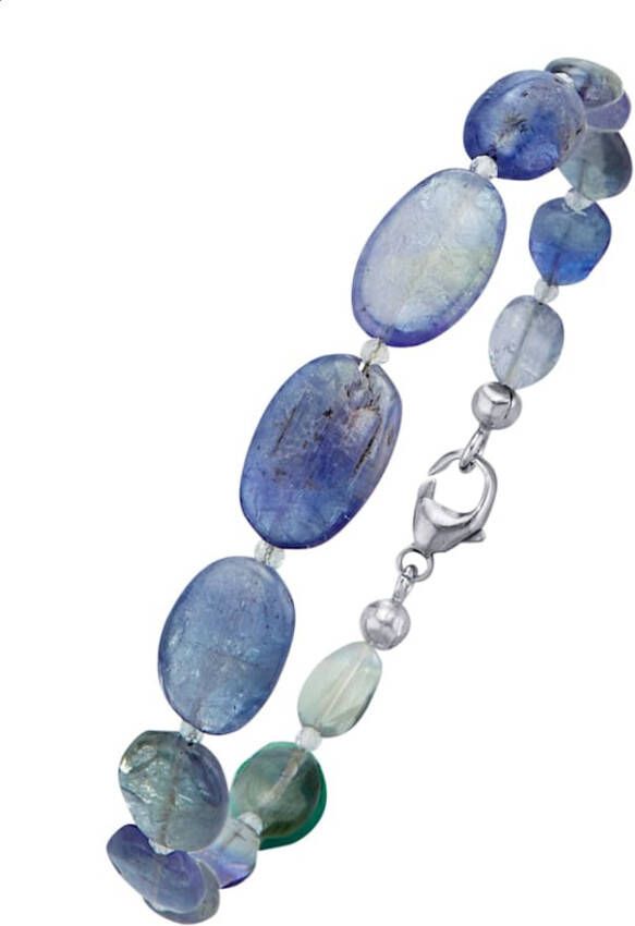 KLiNGEL Armband met tanzaniet en wittopaas Multicolor