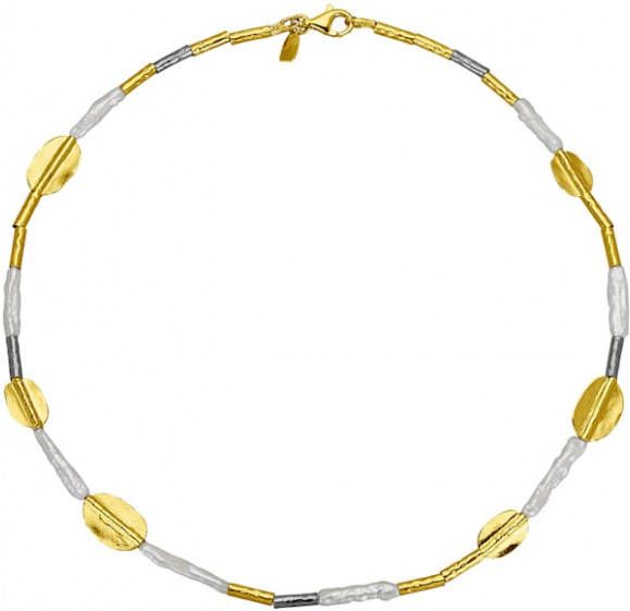 KLiNGEL Collier met cultivé zoetwaterparels Wit