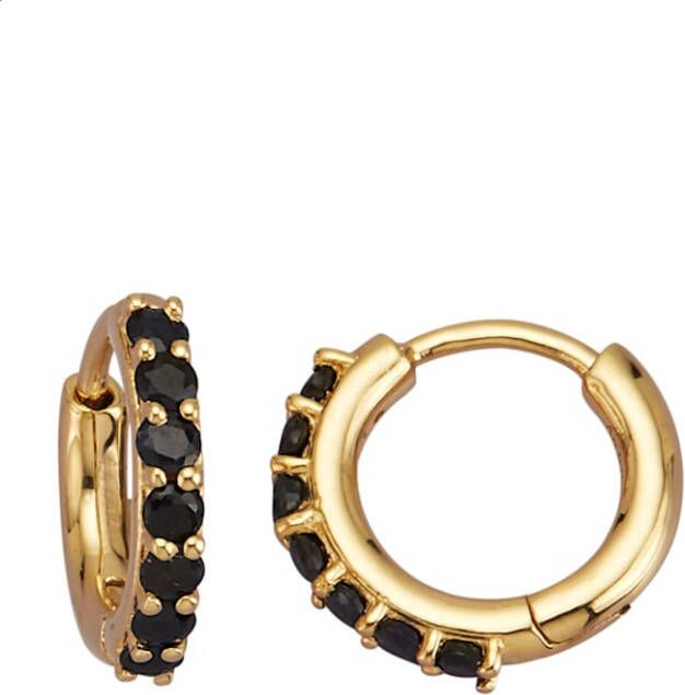 KLiNGEL Creolen met saffier, echt zilver Goudkleur