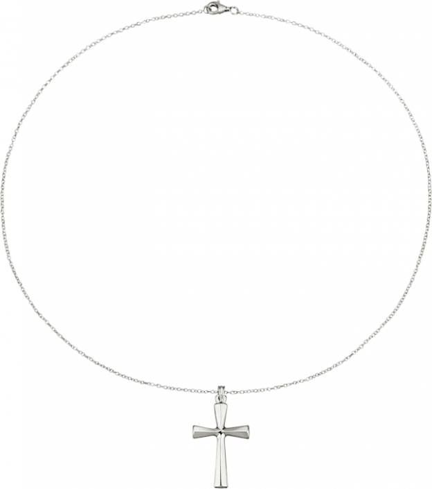 KLiNGEL Hanger 'Kruis' met ketting van echt zilver Zilverkleur