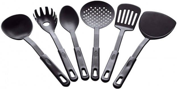 KLiNGEL Keukenhulpjes, 6 delige set Zwart