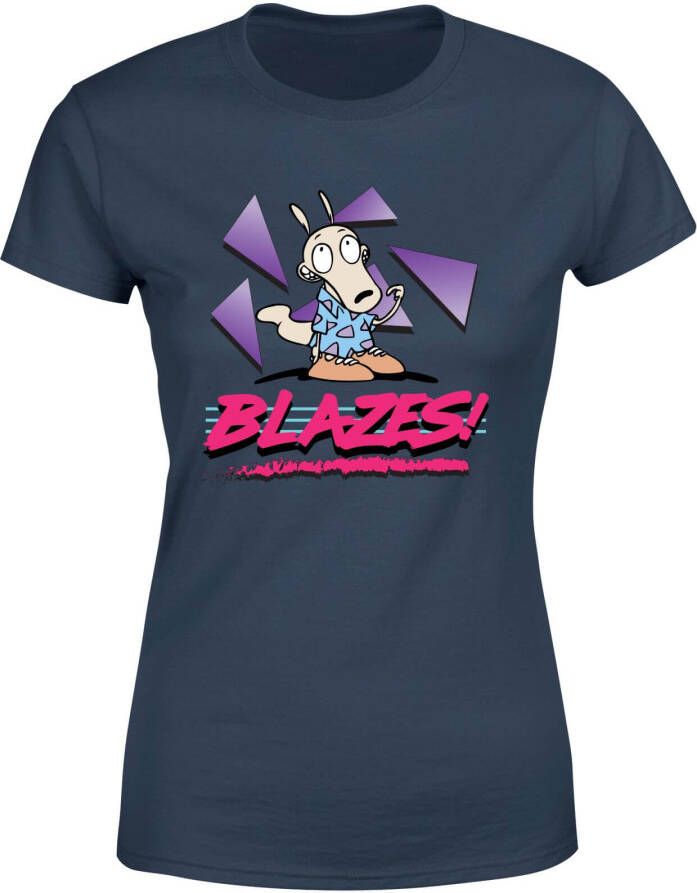 Nickelodeon Rockos Modern Life Blazes! Women's T Shirt Donker Blauw XXL Navy blauw