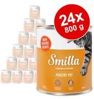 Smilla 6x800g Gevogeltepannetje Mals gevogelte met vis Kattenvoer